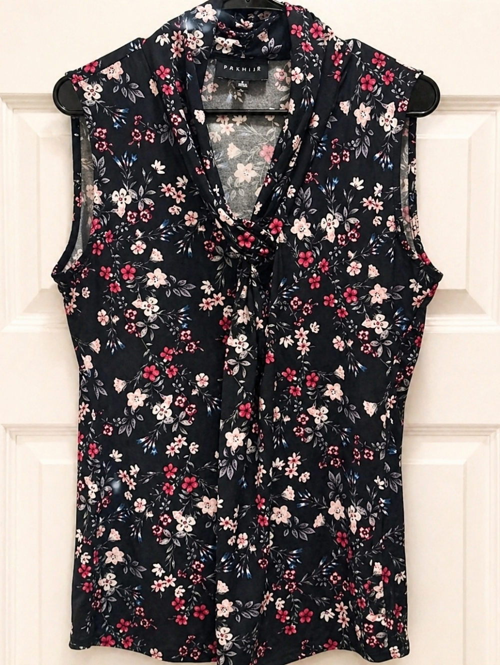 Premise Floral Tie Neck Blouse Coquette Romantic Large